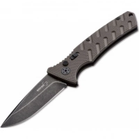 Автоматический складной нож Boker Plus Strike Coyote Spearpoint, сталь AUS-8 BlackWash™ Plain, рукоять анодированный алюминий, BK01BO424 купить в Серпухове