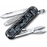 Нож перочинный Victorinox  Classic, сталь X55CrMo14, рукоять Cellidor®, синий камуфляж купить в Серпухове