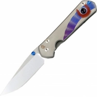 Нож складной Chris Reeve Large Sebenza 21 Unique Graphics Ametyst Cabochon, сталь CPM-S35VN, рукоять титан купить в Серпухове