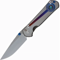 Нож складной Chris Reeve Large Sebenza 21 Unique Graphics Opal Mosaic Triplet Cabochon, сталь CPM-S35VN, рукоять титан купить в Серпухове