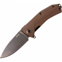 Нож складной LionSteel KUR BBR G10 Brown Flipper, сталь Stonewashed & PVD-Coated Uddeholm Sleipner®, стеклотекстолит, коричневый купить в Серпухове