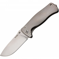 Нож складной LionSteel SR2 G (GREY) Mini, сталь Uddeholm Sleipner® Satin, рукоять титан по технологии Solid®, серый купить в Серпухове