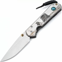 Складной нож Chris Reeve Large Sebenza 21, сталь S35VN, рукоять титановый сплав, гравировка астронавт на луне купить в Серпухове