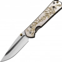 Складной нож Chris Reeve Large Sebenza 21, сталь S35VN, рукоять титановый сплав, гравировка Gold Leaf купить в Серпухове