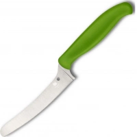 Универсальный кухонный нож Spyderco Z-Cut Offset Kitchen Green, сталь CTS™ — BD1 Alloy, рукоять зеленый полипропилен купить в Серпухове