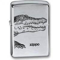 Зажигалка ZIPPO Alligator, с покрытием Brushed Chrome, латунь/сталь, серебристая, матовая, 36x12x56 купить в Серпухове