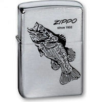 Зажигалка ZIPPO Black Bass Brushed Chrome, латунь с никеле-хром. покрыт., серебр., матов., 36х56х12мм купить в Серпухове