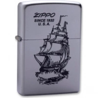 Зажигалка ZIPPO Boat-Zippo Satin Chrome, латунь с ник.-хром. покрыт., сереб., матовая, 36х56х12мм купить в Серпухове