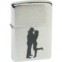 Зажигалка ZIPPO Cowboy Couple Brushed Chrome, латунь, ник.-хром. покр., серебр., матов., 36х56х12 мм купить в Серпухове