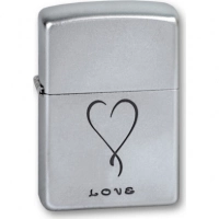 Зажигалка ZIPPO Love Satin Chrome, латунь с никеле-хромовым покрыт., серебр., матовая, 36х56х12 мм купить в Серпухове