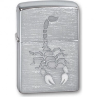 Зажигалка ZIPPO Scorpion Brushed Chrome, латунь с никеле-хром.покрыт., серебр., матов., 36х56х12 мм купить в Серпухове